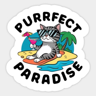 Purrfect Paradise Sticker